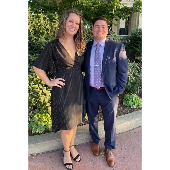 NWOT Lulu’s Farah Black Print Midi Wrap Dress Small - Picture 7 of 8